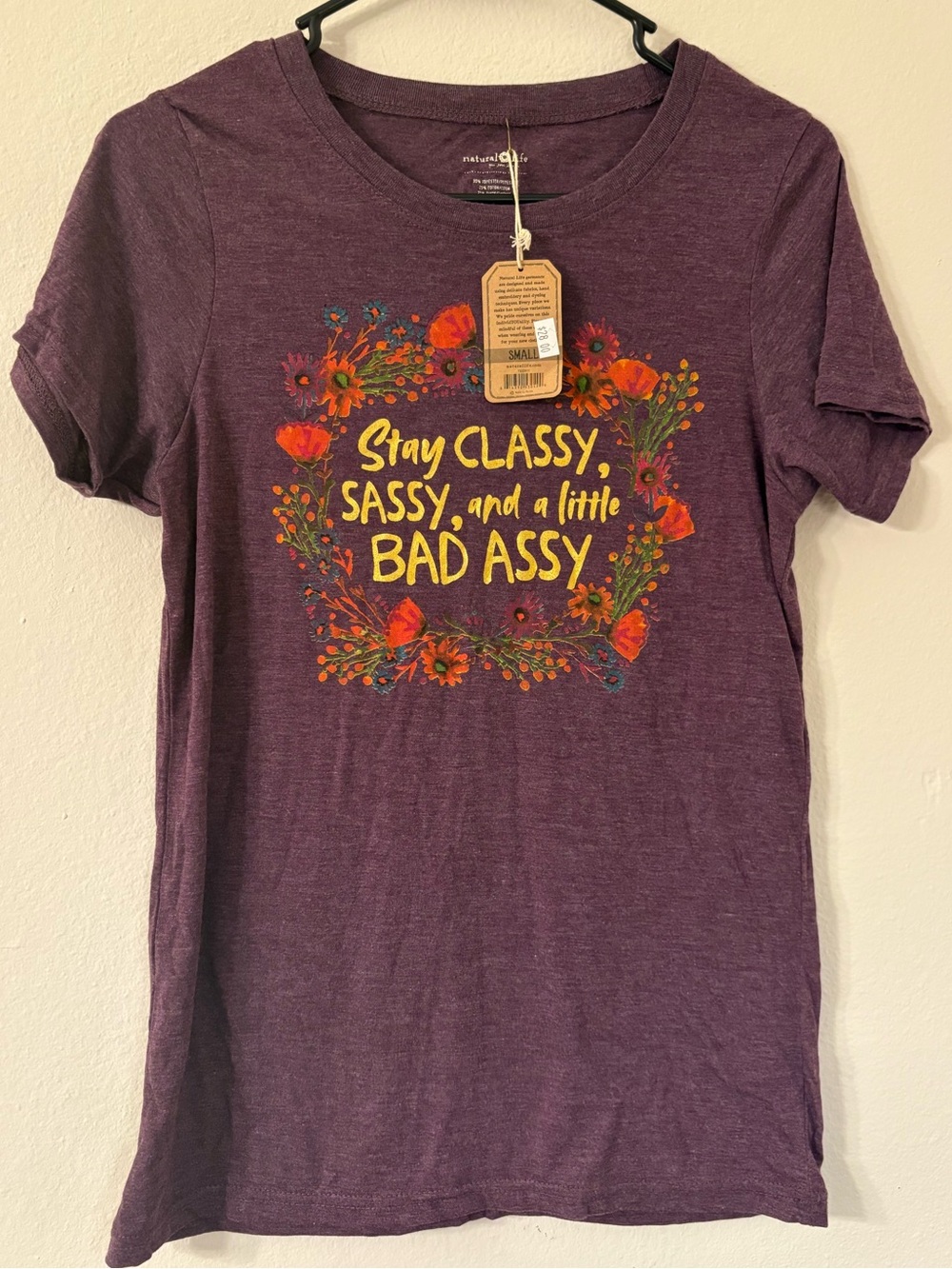 Natural Life NWT Stay Classy Sassy Graphic Tee Small Purple